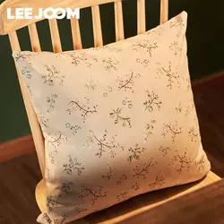 LEEJOOM Linen Cotton Printed Flower Pattern Pillow Covers Pillowcases Sofa Cushion Cover for Home Decor Bed Car 45x45/30x50cm