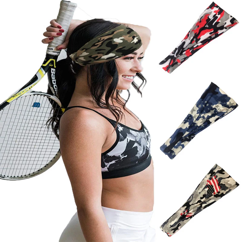 

Unisex Sports Camouflage HeadbandMTB Bike Cycling Running Sweatband Jogging Yoga Headscarf Gym Fitness Hair Band