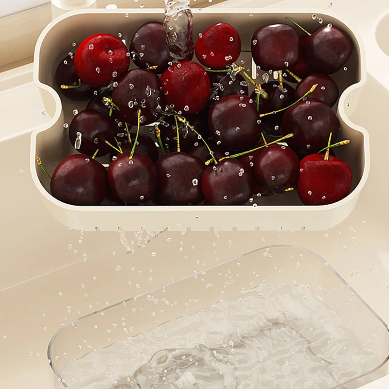 1pc Refrigerator Timeable Frozen Fruit Meat Vegetables Leak Proof Fresh Seal Box Case With Drain Basket Seasoning Case