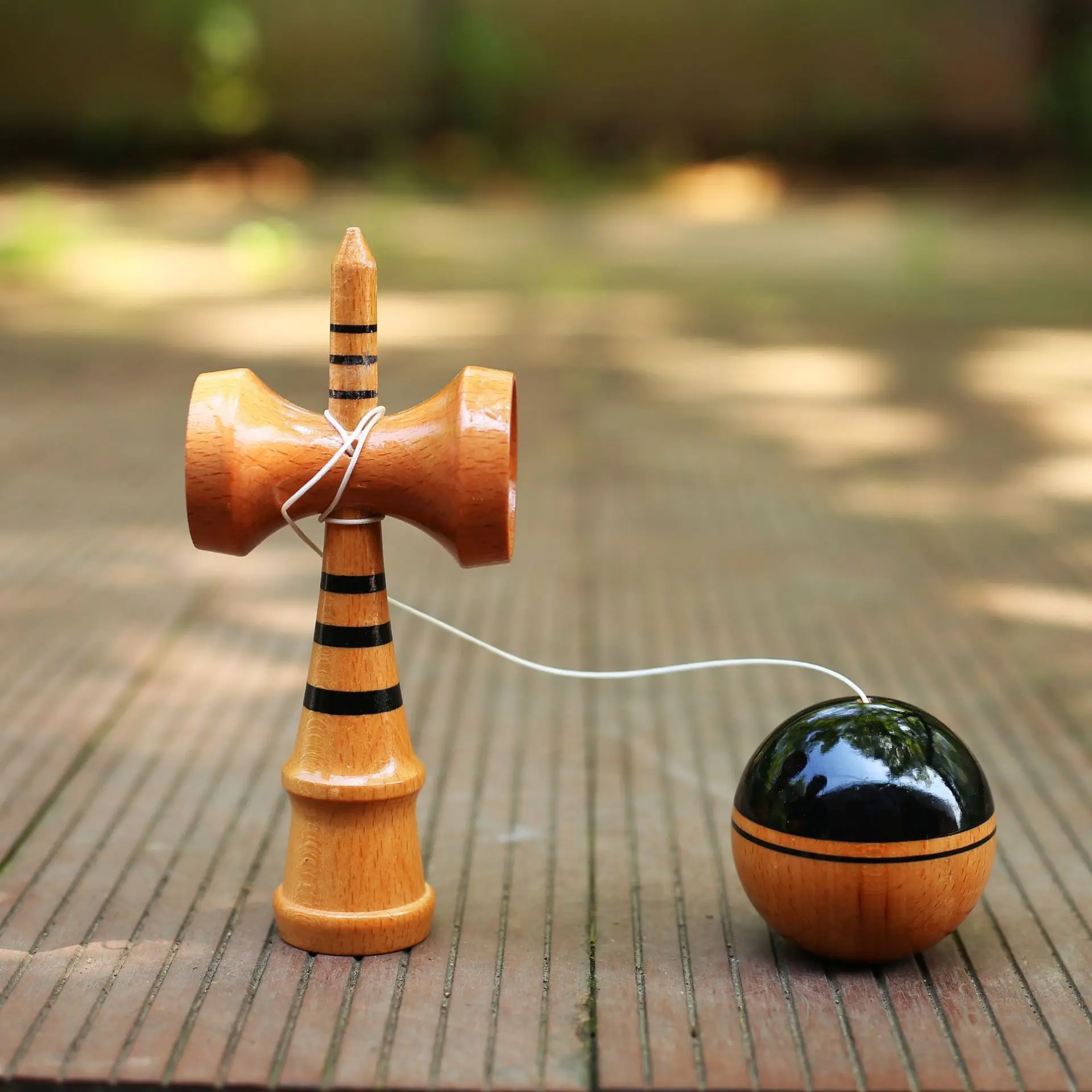 Kendama Professional Beginner's Guide to Japan Kendama Jianyu Wood Grain with Lines Skill Ball