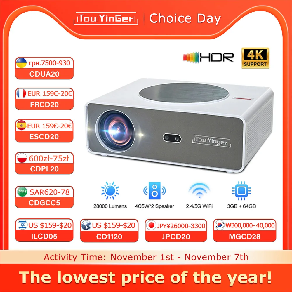 Touyinger Q11 projector 4K 8K led home theater electronics video games