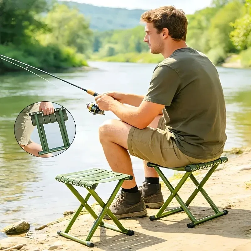 Portable Foldable Chair,Compact Outdoor Chair for Camping, Beach, Fishing, Travel Camping.Portable, High Load-bearing Capacity