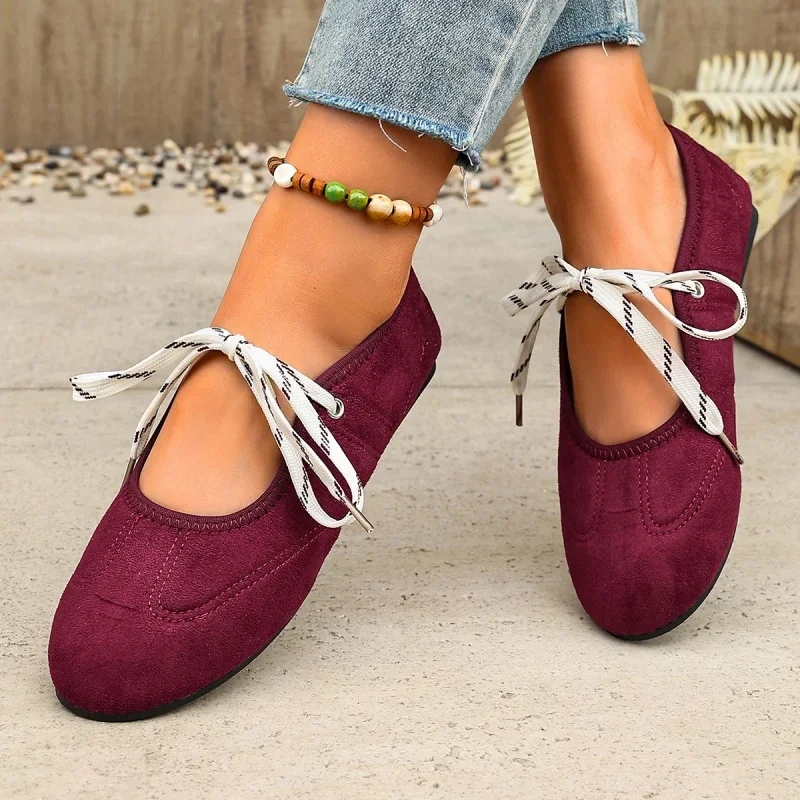 Modische neue elegante und sexy Freizeitschuhe für Damen, Frühling und Herbst, heiß begehrte bequeme flache Schuhe mit runder Spitze. – Detail 7