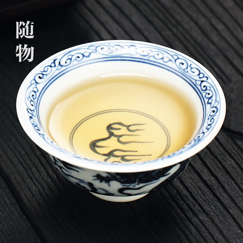 Imagem -03 - Jingdezhen Pure Handmade Azul e Branco Porcelana Master Bowl Pessoal Único Ceramicc Cup Gift Tea Grupo High-end