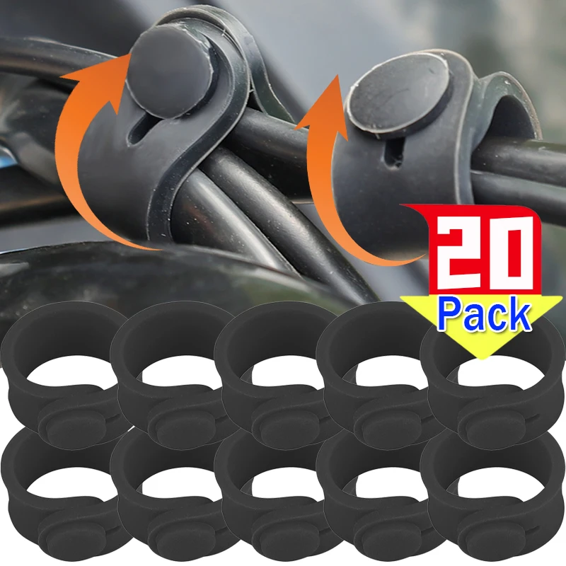 1/5/10/20Pcs Motorcycle Rubber Frame Securing Cable Wiring Harness Power Cord Tie Clutch Line Brake Ties Elastic Fix Accessories