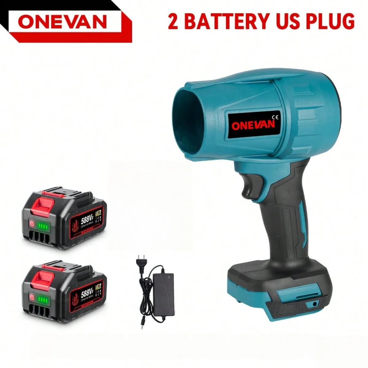 

Turbo Jet Blower 110000 RPM,handheld Blower with 2 Battery Operated and Charger, Electric Cordless Leaf Blower for Lawn, Patio