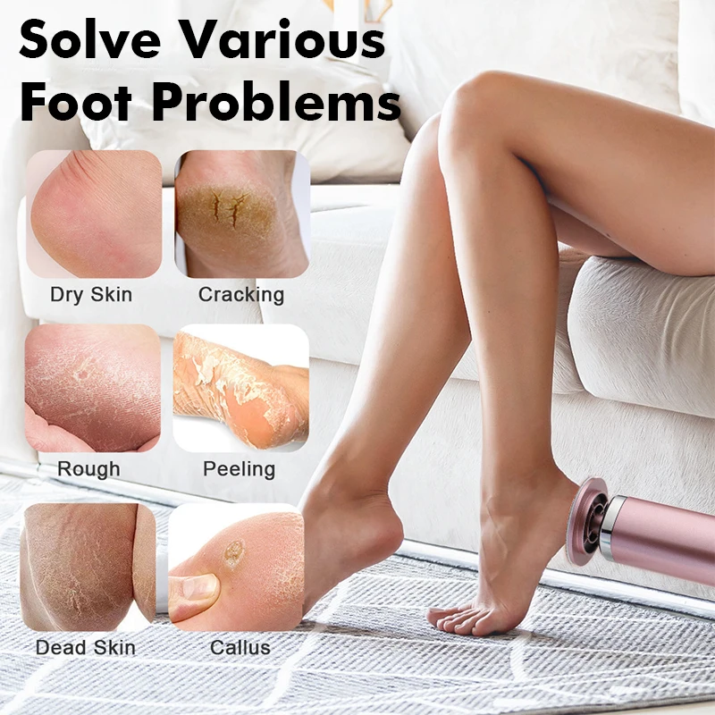 6 Gears Electric Foot Grinder Heels Callus Dead Skin Remover Polish Foot Nail Replacement Sandpaper Multi-function Pedicure Tool