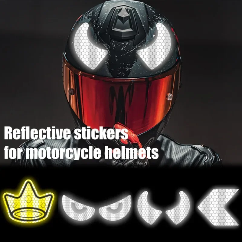 Creative Helmet Warning Reflective Stickers Motorcycle Helmet Decal Night Warning Sign Reflective Stickers Exterior Accessories