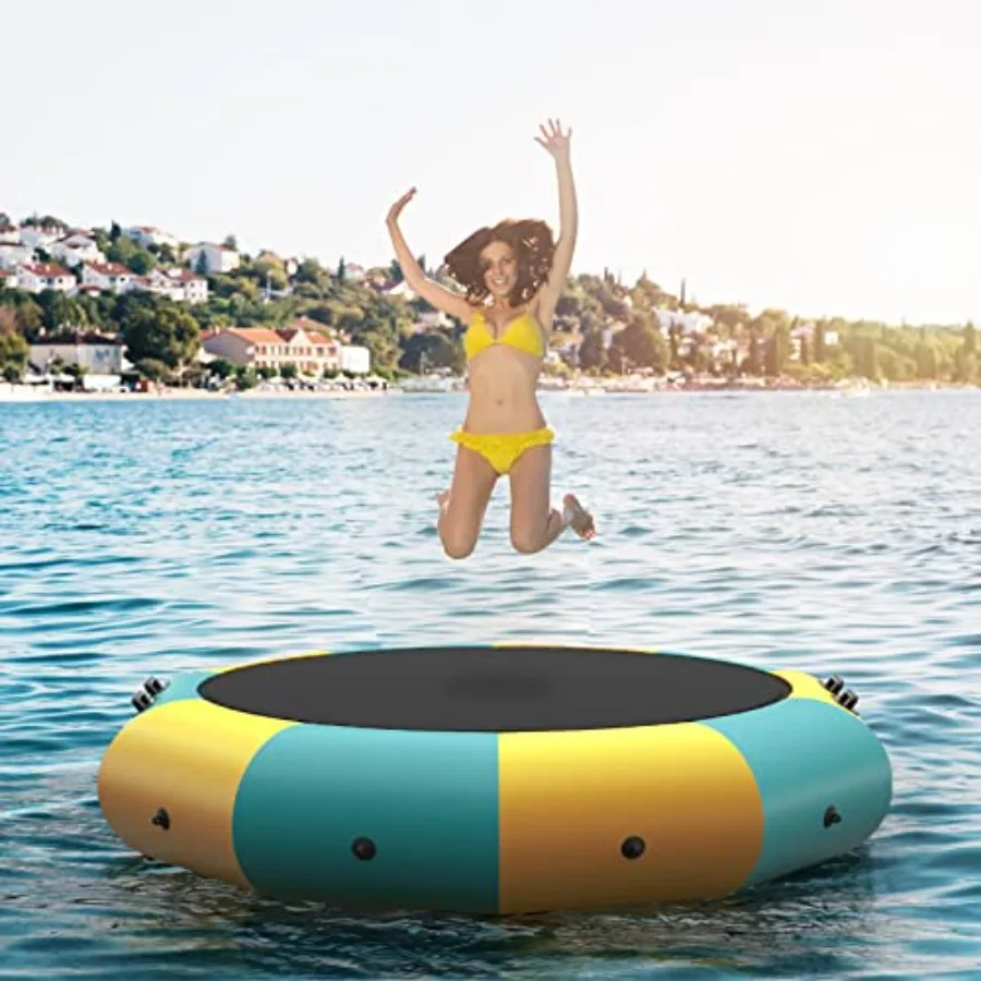

Water Trampoline, Floating Lake Trampoline with Electric Pump and Rope Ladder, Iatable Water Bouncer for Lake, Heavy Duty for A