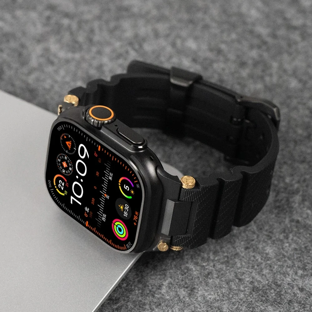 Mens Soft Sports Silicone Strap for Apple Watch 10 46mm Ultra 1 2 49mm Series 9 8 7 6 5 4 Se 45mm 44mm Loop Band Correa Bracelet