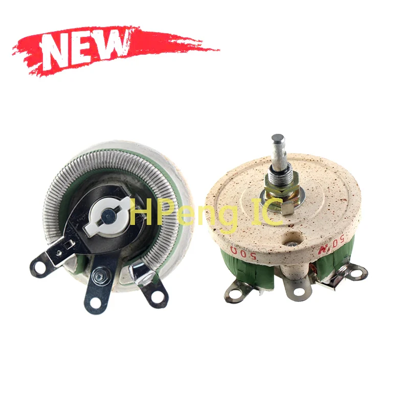 50W BC1 high Power rheostat rotary variable wire wound Disc shape Adjustable resisr Sliding 1R 2R 3R 5R 10R 15R 20R 25R 30R