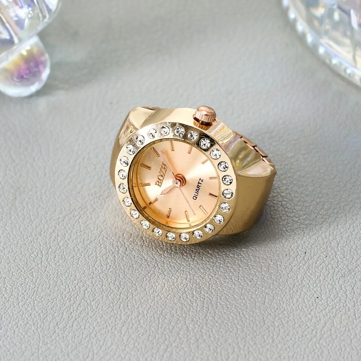 1pc popular minimalist fashion punk watch ring watch mini watch finger watch pocket watch personality niche quartz