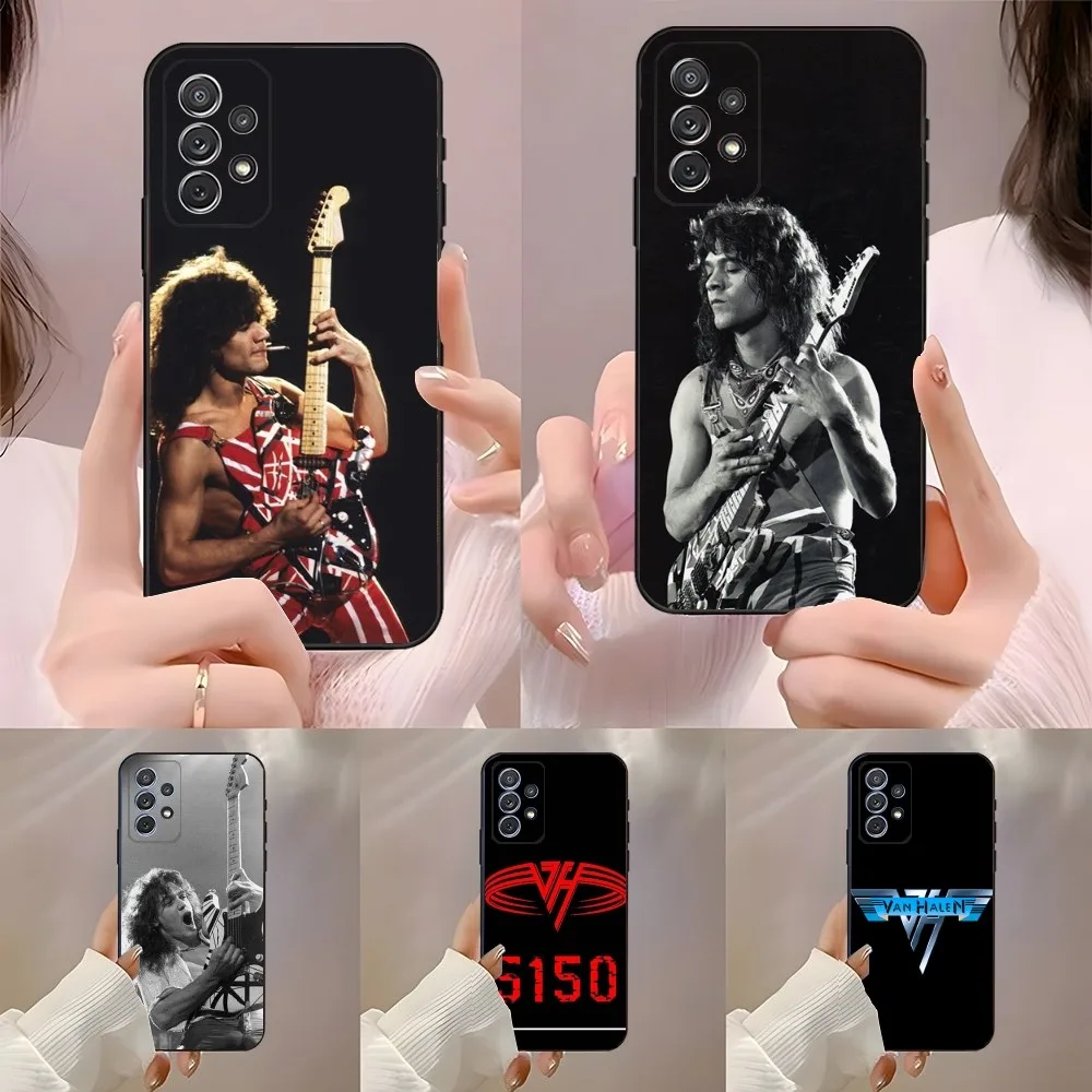 E-Eddie V-Van H-Halen Graphic Guitar Phone Case for SamsungA 91,80,73,72,71,70,53,52,51,42,41,40,30,22,21,20,S Soft Black Case