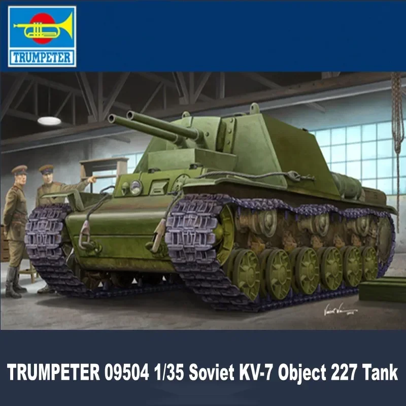 

TRUMPETER 09504 1/35 Soviet KV-7 Object 227 Tank For Military Assembly Model Building Kits Hobby Collection