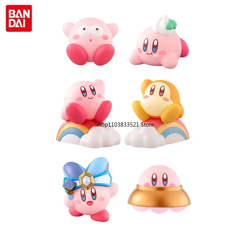 

BANDAI Original Kirby Friends 4 Surprised Cream Rainbow Kirby Action Figure Model Toys Kids Surprise Gift Ornaments