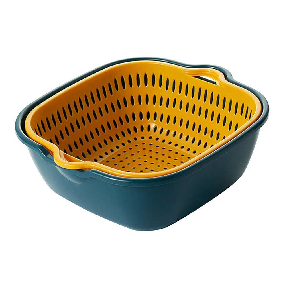 Baskets Fruit Washing Basket Multifunctional Drain Basket Stackable Sinks Kitchen Colander Set for Draining C