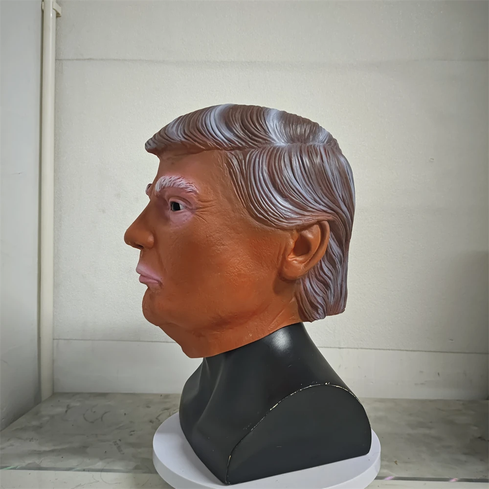 Latex Donald Trump Realistic Celebrity Mask American Campaigner Cosplay Mask Presidential Candidate Mask Orange Prank Head Cover