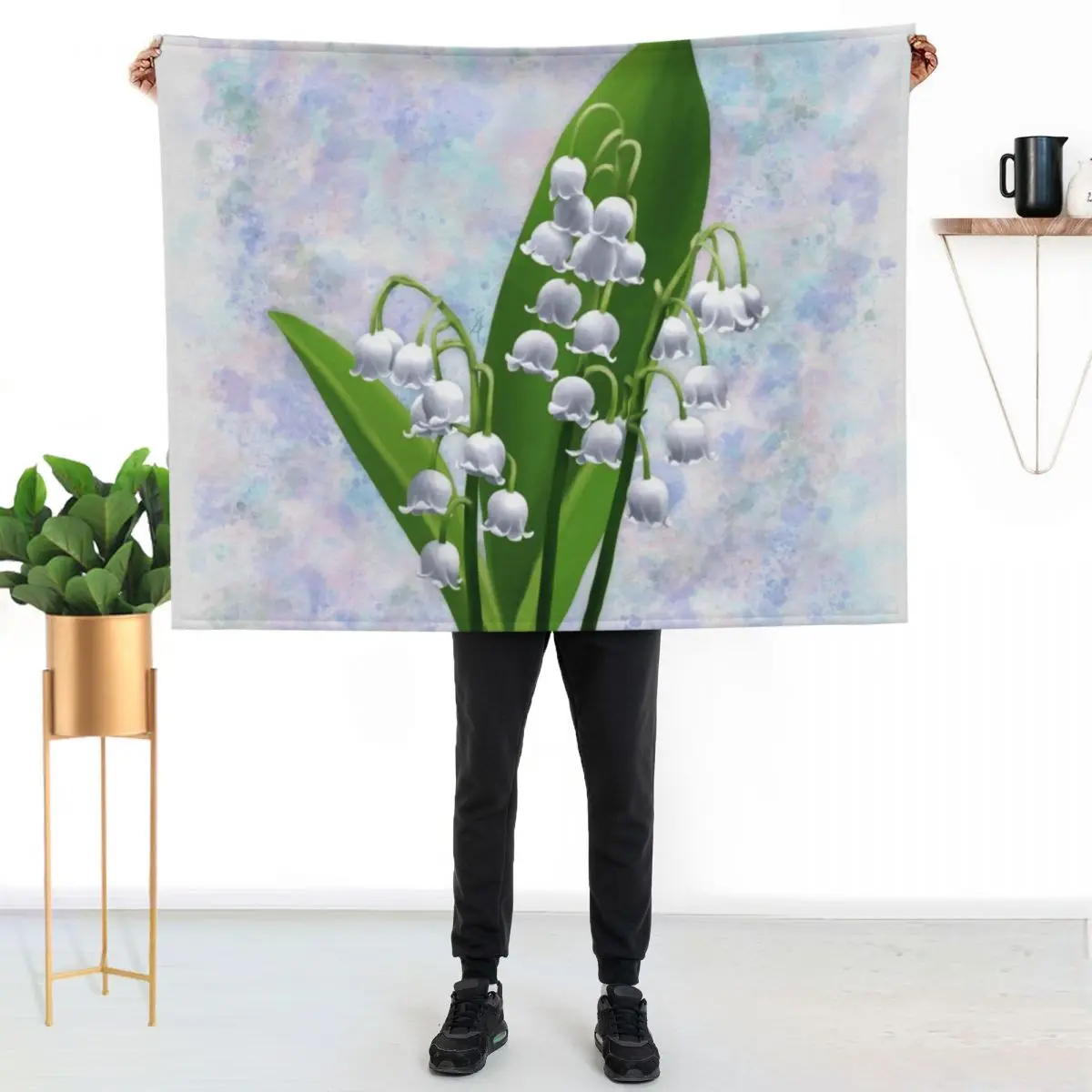 

Lily of the Valley Throw Blanket Ultra Soft Flannel Fleece Blanket for All Seasons