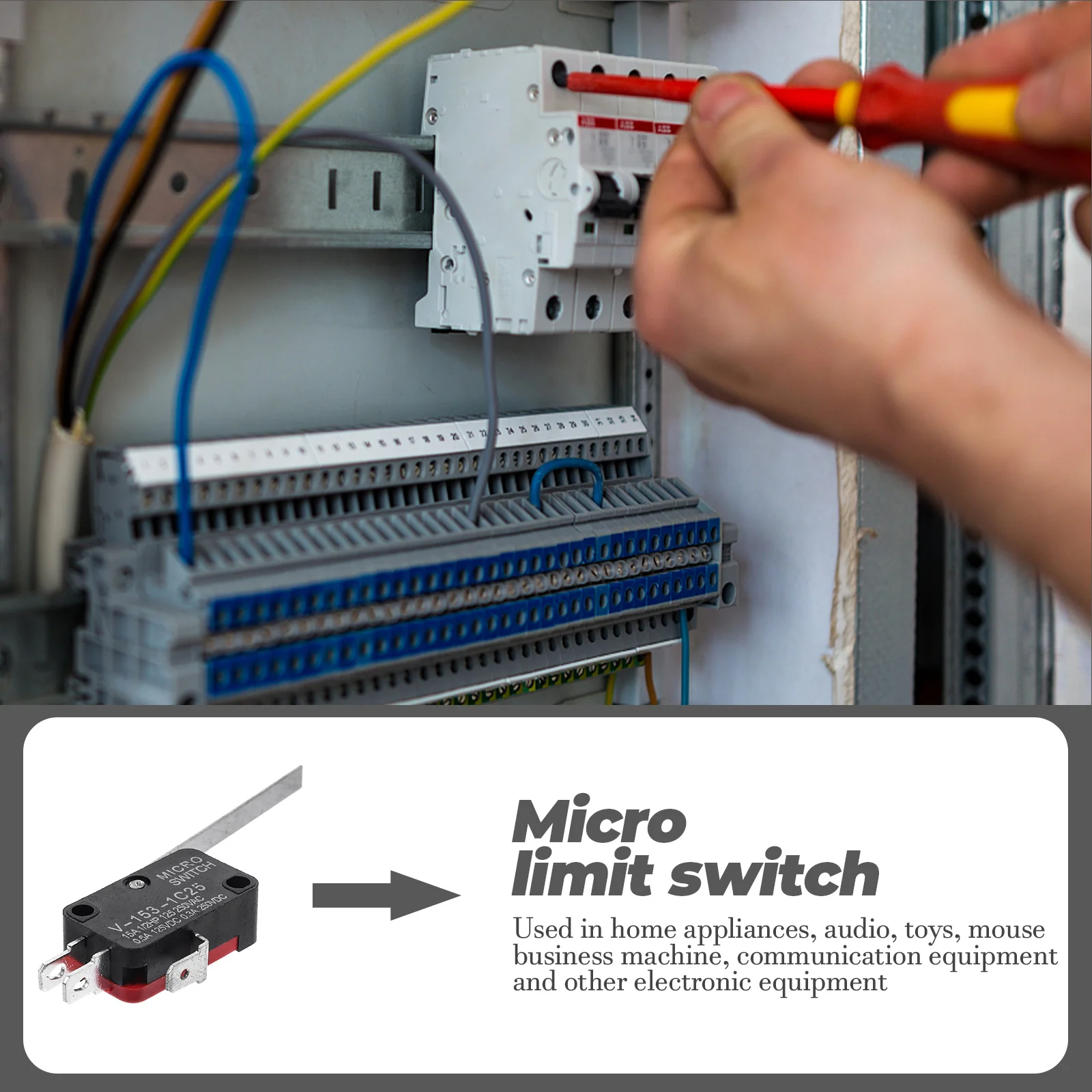 

6 PCS Limit Switch Momentary Finger Switches Rocker Micro Electric Types Micro-wave Oven