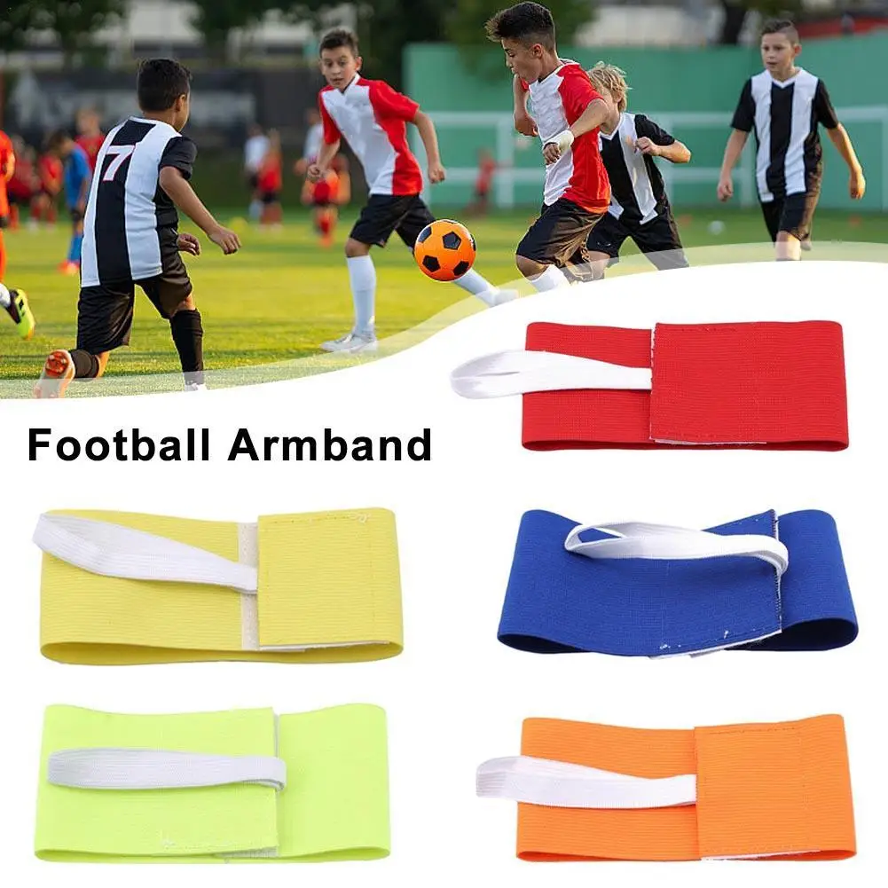 

1PCS Soccer Captain Armband Fastener Tape Non-Slip Soft Adjustable High Elasticity Kids Sports Soccer Basketball Player Armband