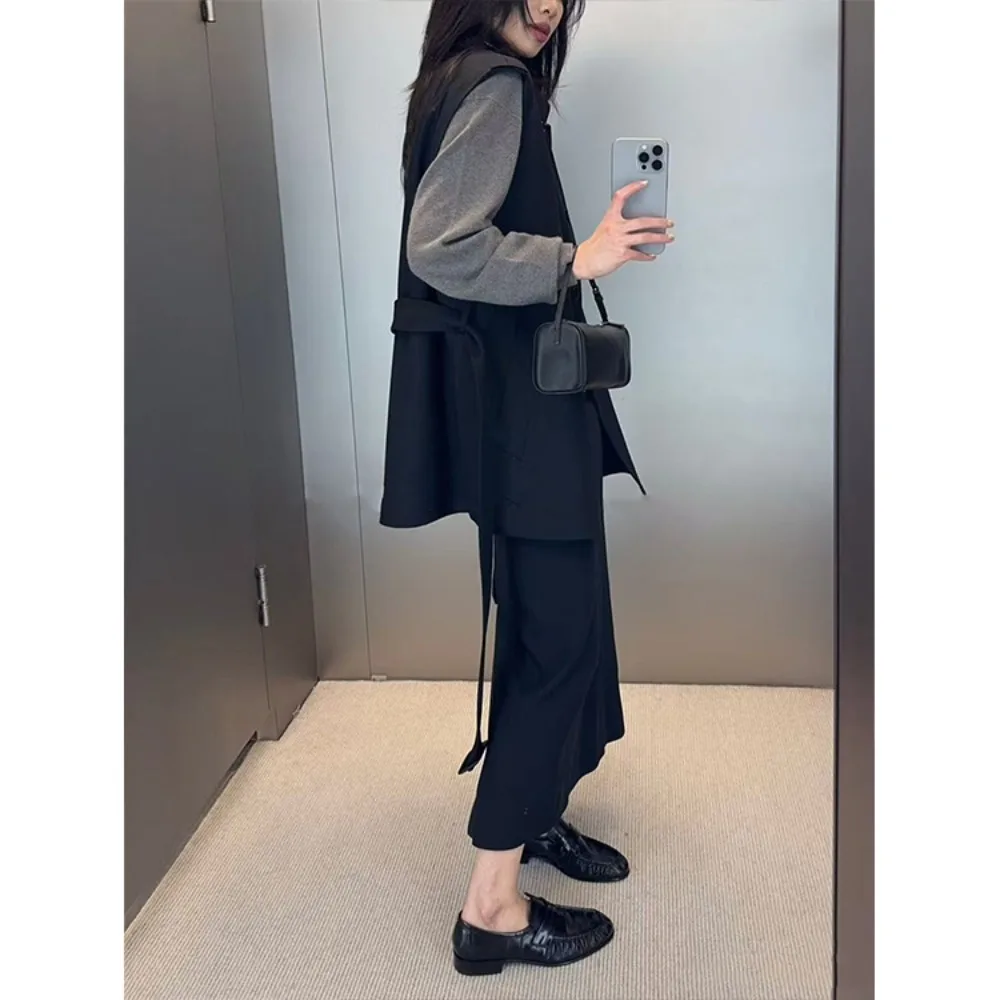 New Early Spring Detachable Two-piece Wool Trench Women Coat