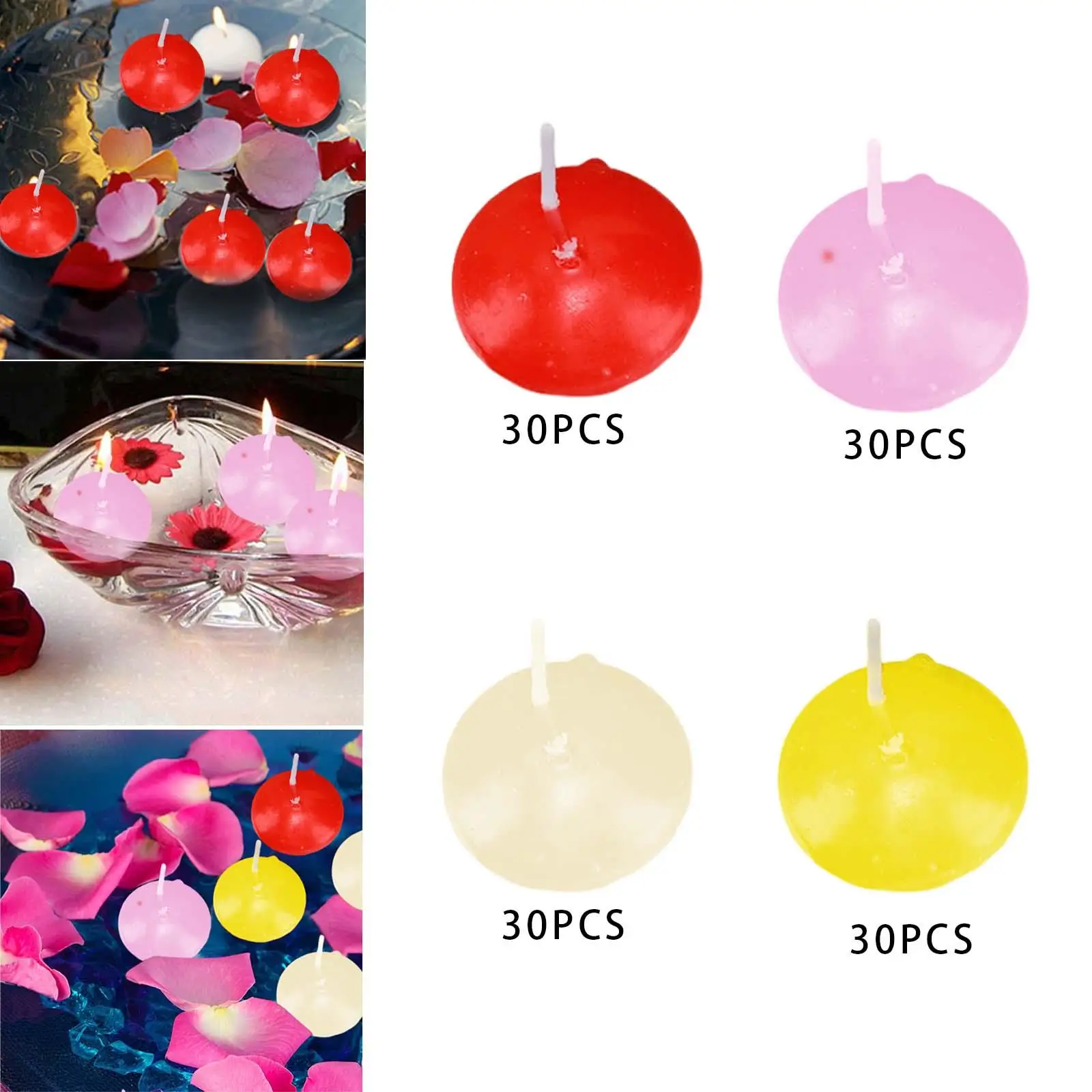 30Pcs Floating Candles Decor for Valentine\'s Day Christmas Party Celebration