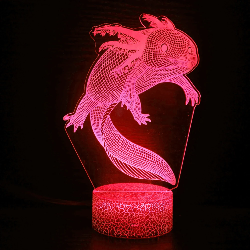 Nighdn Axolotl 3D Night Light Led USB Tabe Desk Lamp 7 Color Change Nightlight Bedroom Decor Birthday Christmas Gifts for Kids