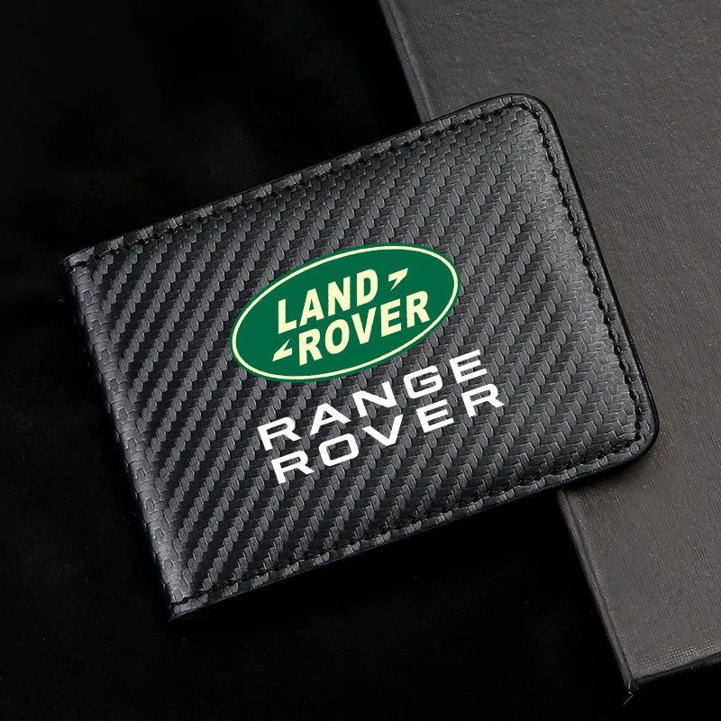 Car Carbon Fiber Driver Holder License ID Card Bag For Land Rover Range Rover Defender Evoque Discovery Vogue Velar Freelander