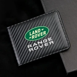 Car Carbon Fiber Driver Holder License ID Card Bag For Land Rover Range Rover Defender Evoque Discovery Vogue Velar Freelander