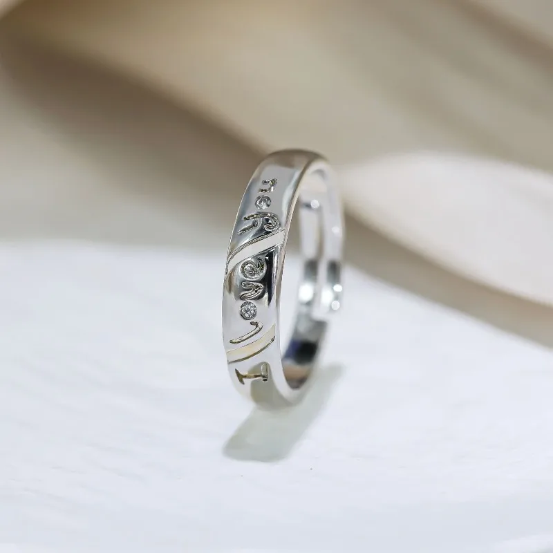 Pierścionek z literą damski otwarty regulowany transgraniczny kreatywny prosty prezent na Walentynki producenci biżuterii na żywo hurtownia