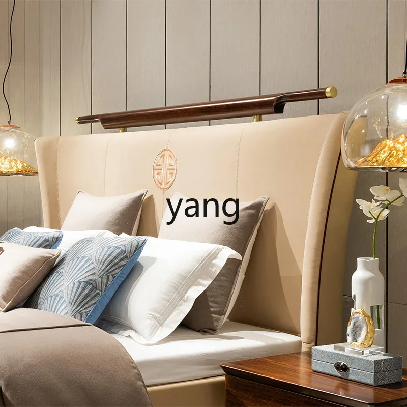 XYY simple ebony double bed modern solid wood wedding bed light luxury large apartment furniture