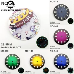 28.5MM modified accessories NH35 dial luminous substitute watch aseptic literal suitable for NH36/4R movement