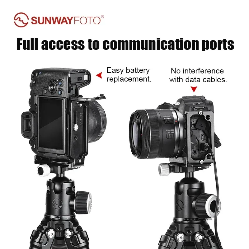 SUNWAYFOTO PCL-R8 L-bracket for Canon Eos R8/RP Arca Swiss Quick Release L Plate