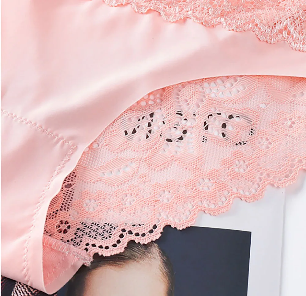 WarmSteps Dámské krajkové kalhotky Bezešvé spodní prádlo pro ženy Luxusní spodní prádlo Intimní dámské spodní prádlo Slipy Se středním pasem - náhled 4