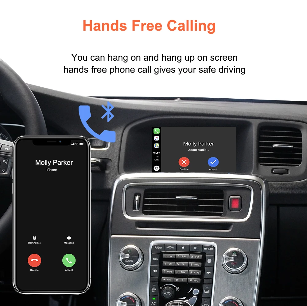 Bonroad Wireless CarPlay Android Auto OEM-Bildschirm-Upgrade-Decoder-Box für Volvo XC60 V60 V40 S60 2015-2019 mit 7-Zoll-Bildschirm Airplay – Detail 12