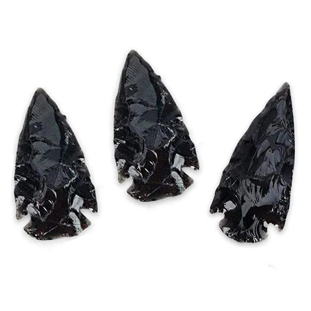 حجر السج الطبيعي شكل السهم الريكي شفاء حجر الطاقة محظوظ سحر الأحجار الكريمة السهم DIY بها بنفسك مواد الديكور الحرف الكريستال الأسود #6