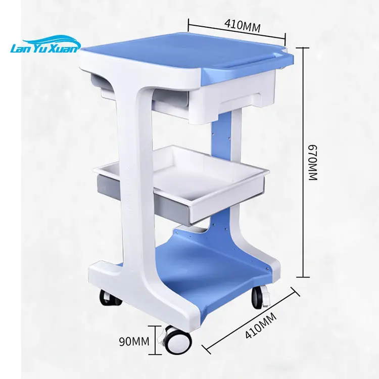 Hair Salon Trolley Economical Iron Black Tattoo Tools Store Nail Beauty Furniture Cosmetic Pet Plastic Color Slide Feature Multi