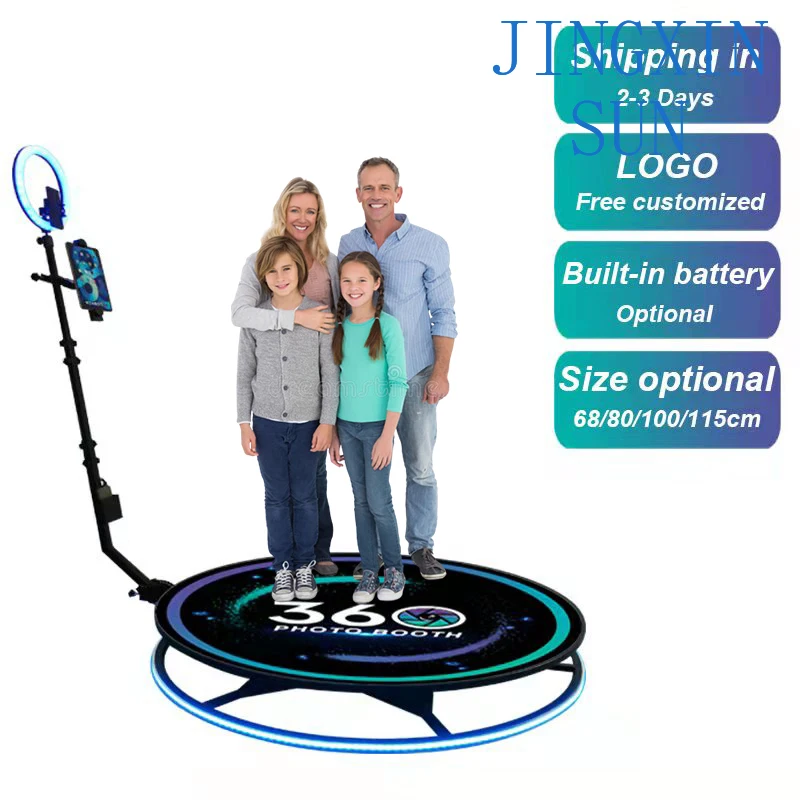 high quality 360 photo booth machine portable selfie platform rotating 360 degree photo booth with rotating bracket housing