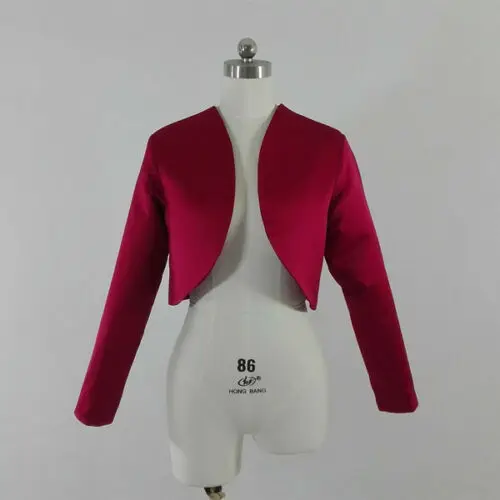 Long Sleeves Wedding Jacekt Satin 2025 Formal Party Bolero Bridal Shrug Women Cape Special Occasion Wrap custom made size/colors image 2