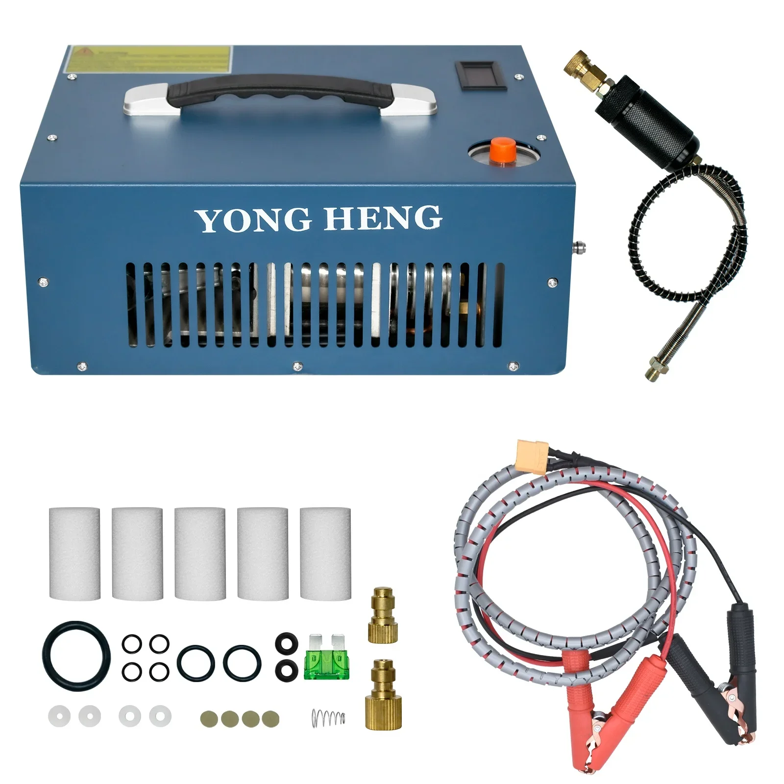 Yongheng 12V 110V 220V Auto Stop 300bar 4500psi Built-in Transformer PCP Air Compressor