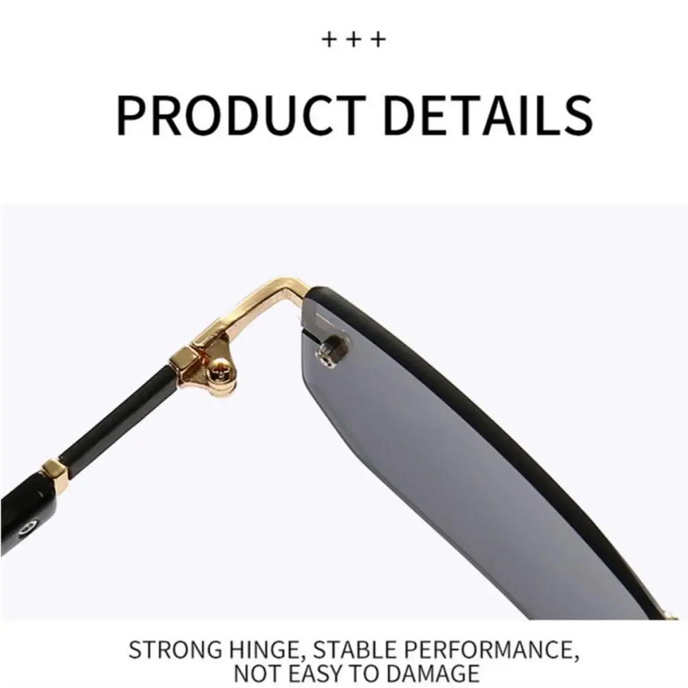 Vintage Rimless Sunglasses Men Women Luxury Punk Sun Glasses Ins Trend Outdoor Shades Eyewear UV400 Protection Goggles Gifts