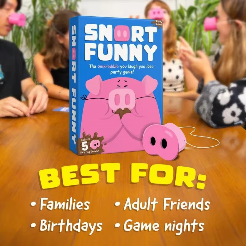 

Игра The Oinkcredible You Laugh You Lose Party, Snorts-Funny для семьи и друзей, включает в себя карты с скрипучими свиньями и каналом