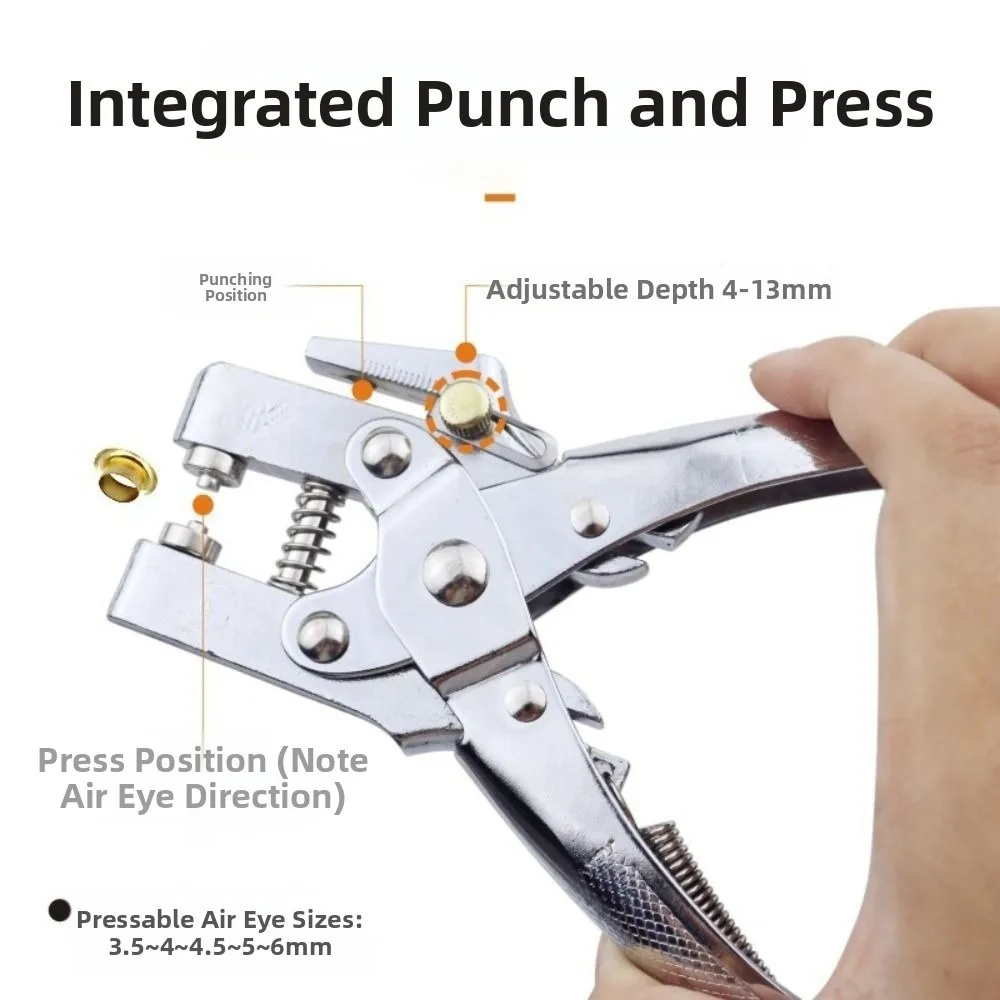 

Dual-Purpose Eyelet Hole Punch Pliers Kit Heavy-Duty Labor-saving Leather Punch Tool Multi-functional Professional