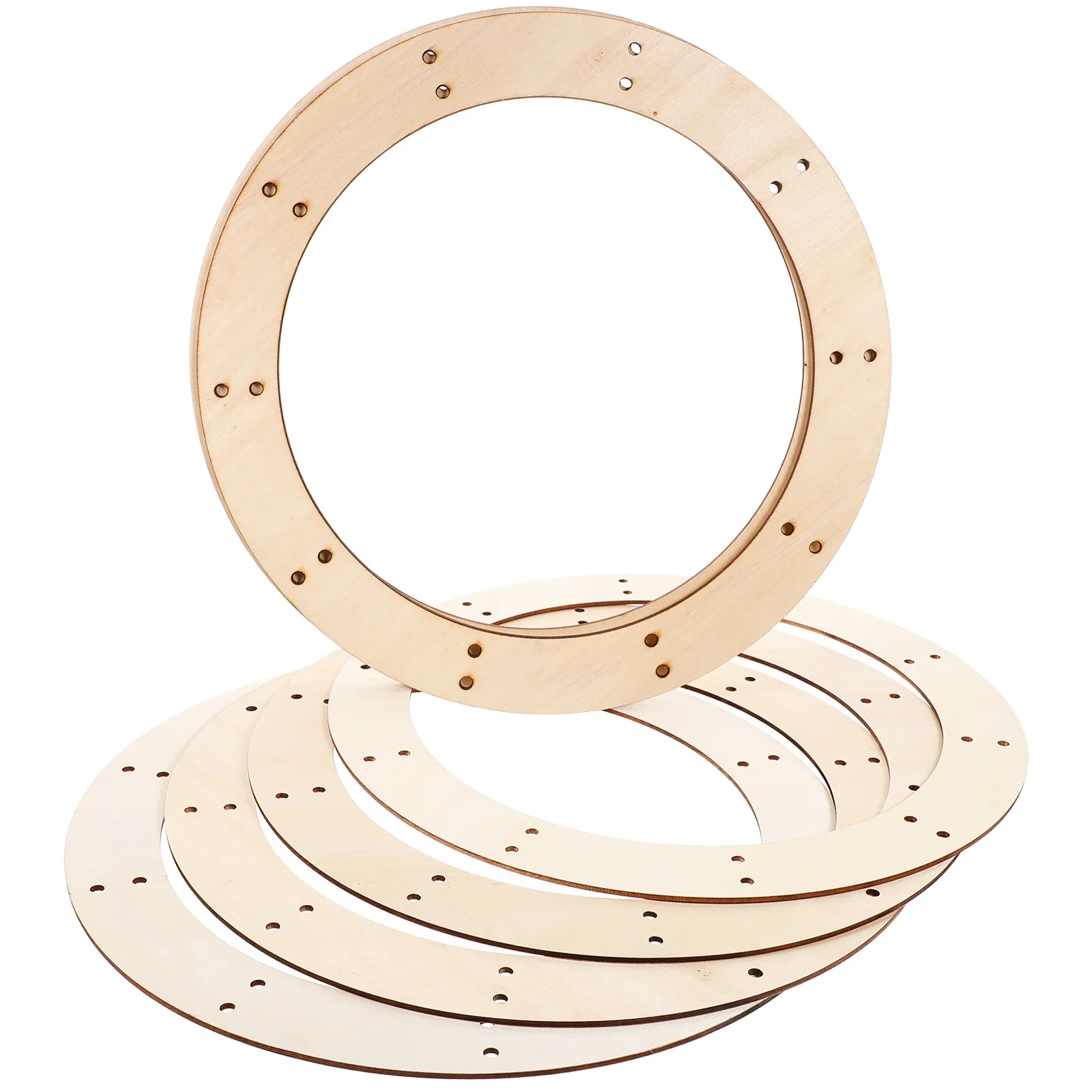 

6Pcs Wood Made Wreath Frame Round DIY Craft Supply for Floral Wreaths Backdrop Stand Decorative Ring Wreath Frame Large