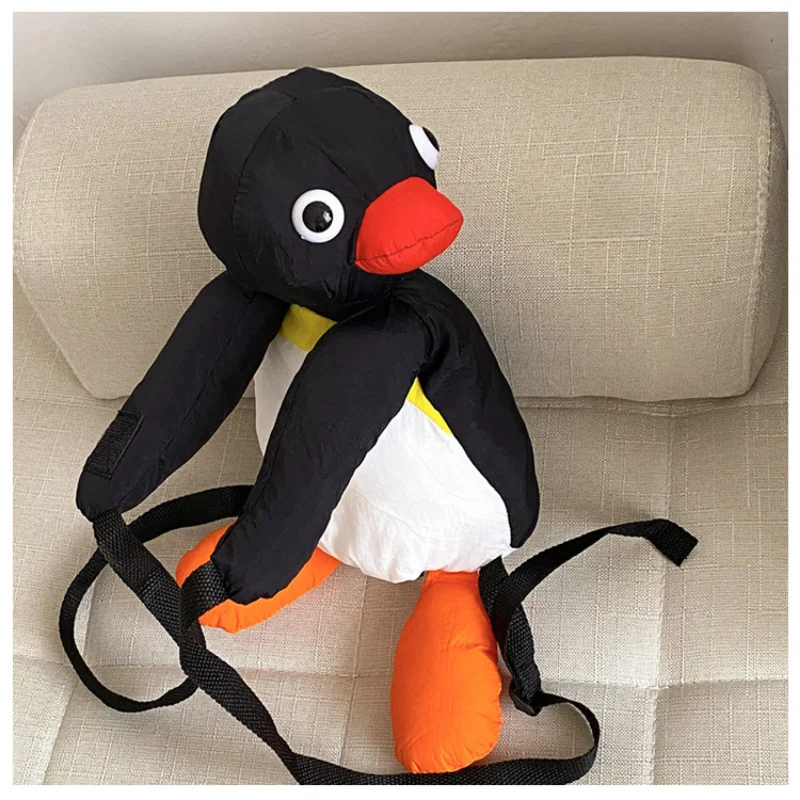 Mochila de peluche de pingüino de dibujos animados para niños y niñas, bolso de hombro de Animal de peluche suave, juguete de pingüino lindo, los mejores regalos de cumpleaños, 38cm