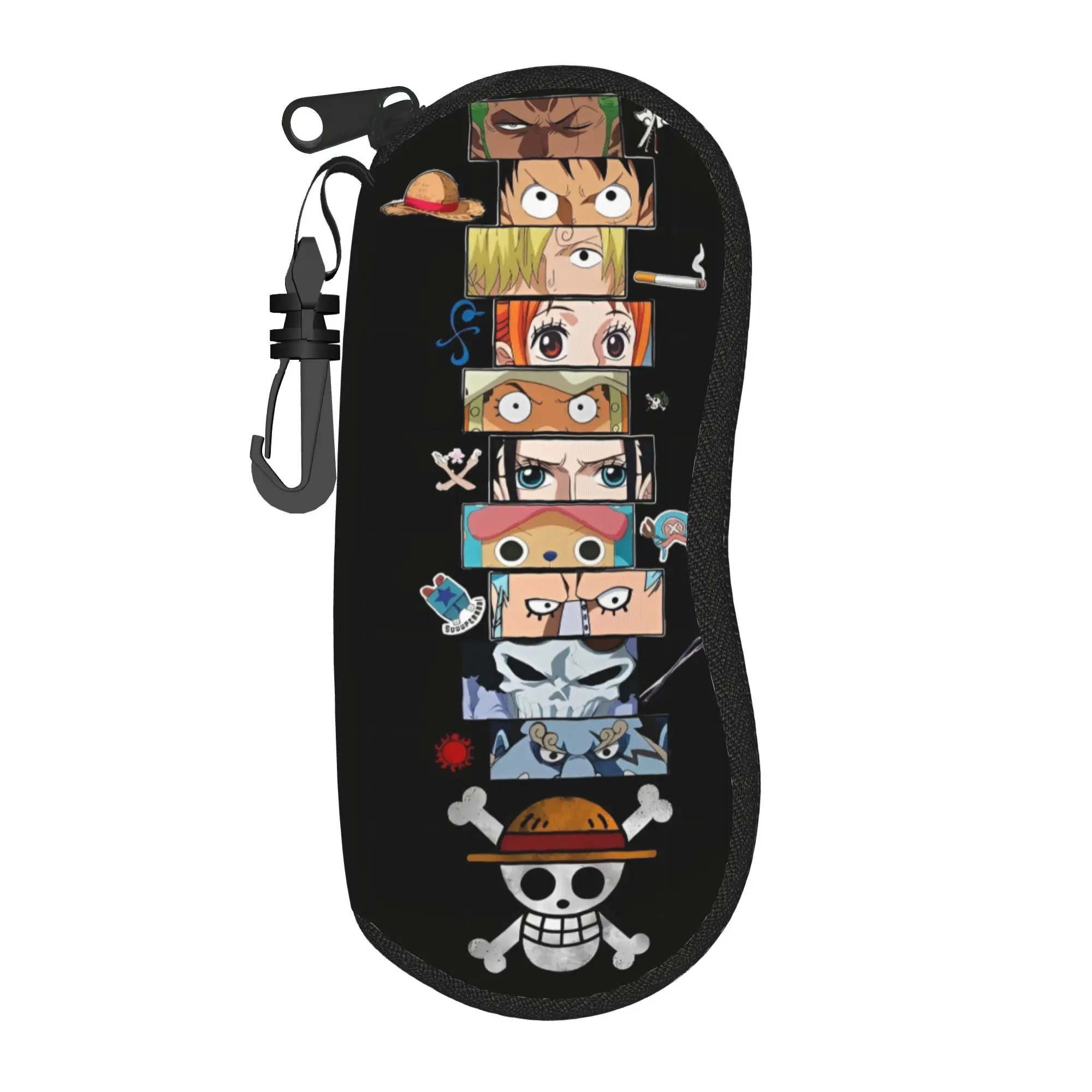 

One Piece Glasses Case Men Women Convenient Zipper The Straw Hat Crew Sunglasses Storage Box Gift Eye Contacts Case