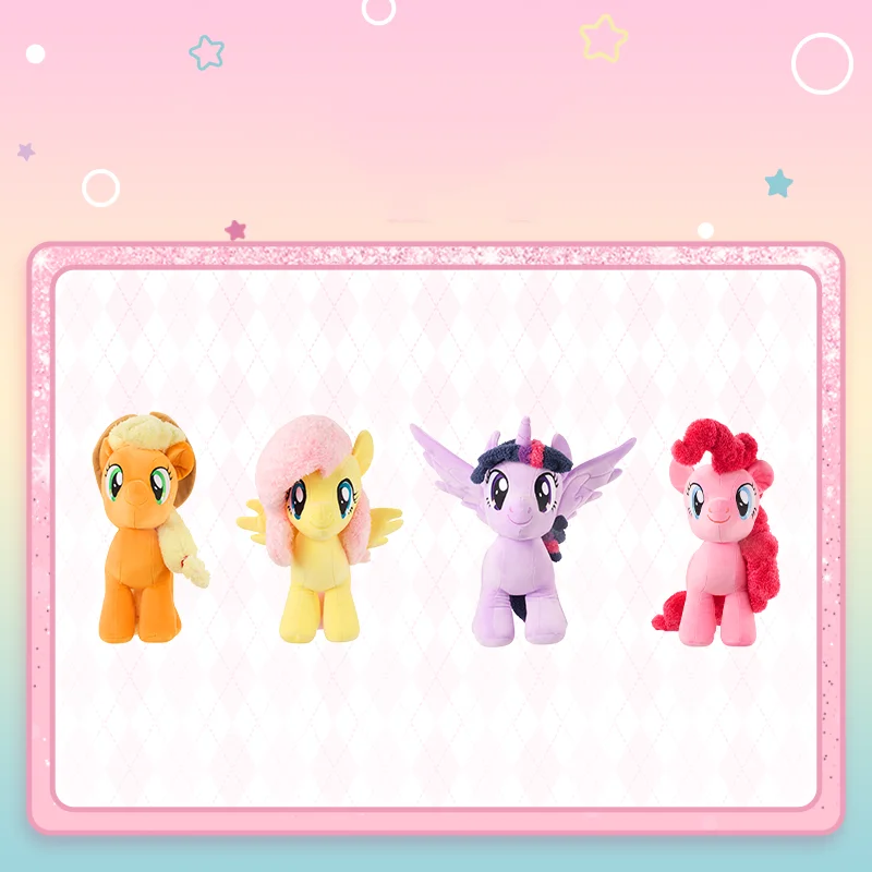 New 39cm Miniso Authentic my little pony Sitting Doll Toy Fluttershy Applejack Twilight Shining Pinkie Pie Soft Pillow Gift