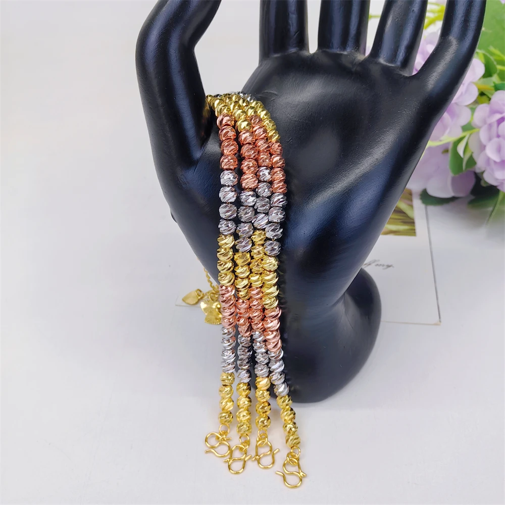 TITI Fashion Beads Bracelets Femme Gold Plated Beads Pulseras 18 K Waterproof Multilayer Beaded Bracelet for Women Gifts