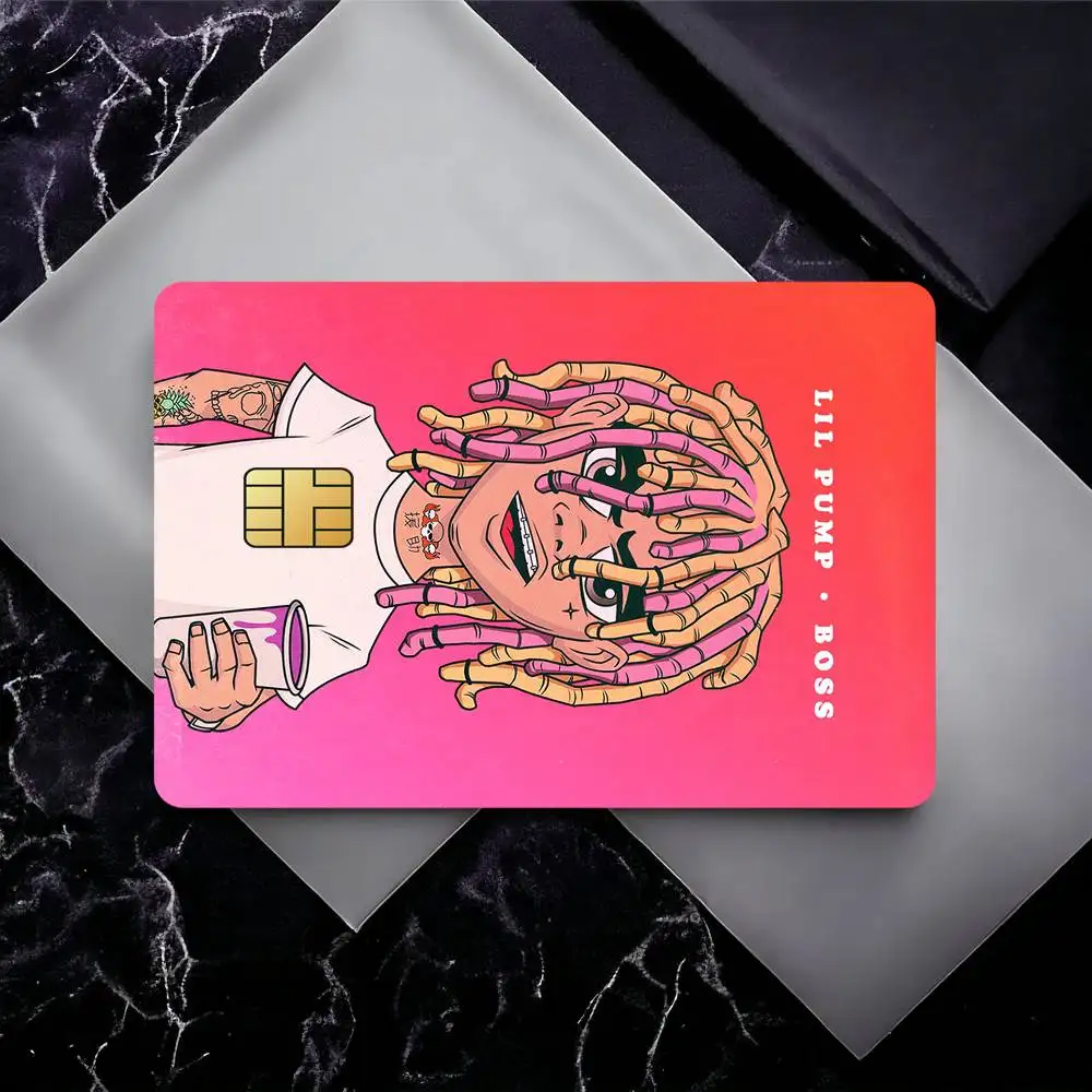 Rapper L-Lil Pump Credit Card Skin Stickers for Bank Card Bus Metro Card Sticker Waterproof Gift