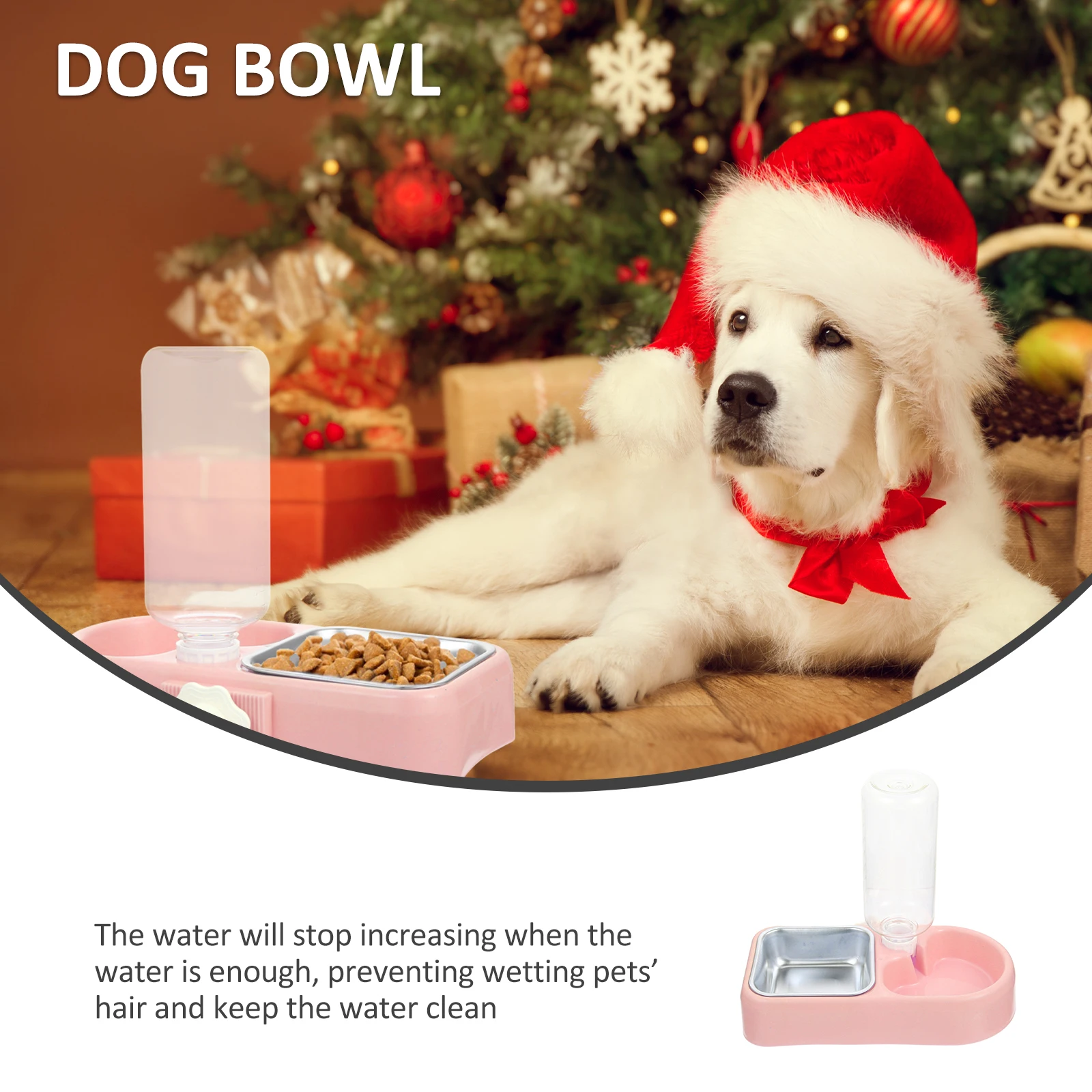 

1 set Automatic Water Refill Pet Bowls Pink Hanging Bite Resistant Safe Cats Dogs Rabbits Detachable Food Water Feeder